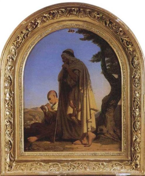 Bergers Arabes Oil Painting by Jean Raymond Hippolyte Lazerges