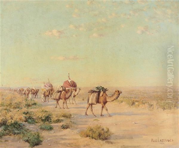 Caravan Oil Painting by Paul Jean Baptiste Lazerges