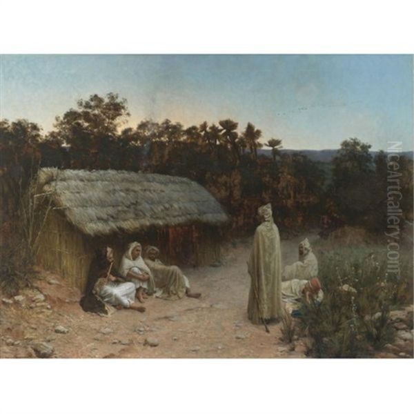 Weary Travelers Oil Painting by Paul Jean Baptiste Lazerges
