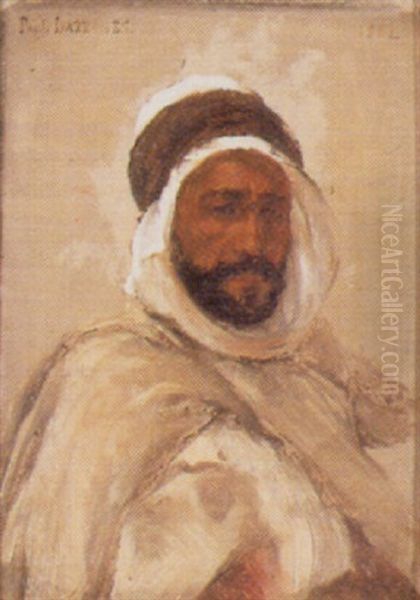 Portrait De Bedouin Oil Painting by Jean Baptiste Paul Lazerges