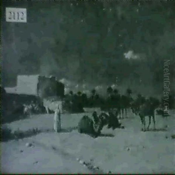 The Bedouin At Night Oil Painting by Paul Jean Baptiste Lazerges