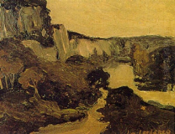 Les Falaises Oil Painting by Lucien Leclercq