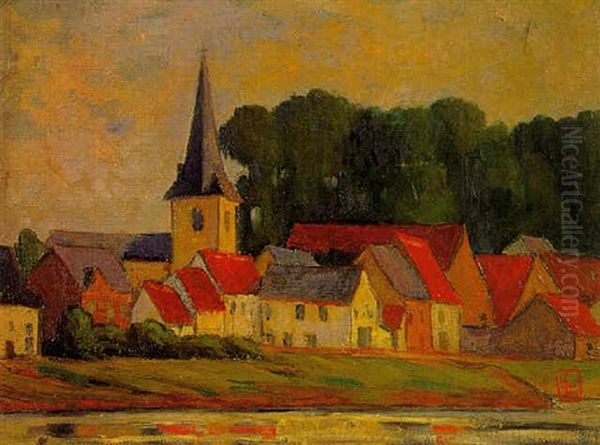 Eysden Oil Painting by Lucien Leclercq