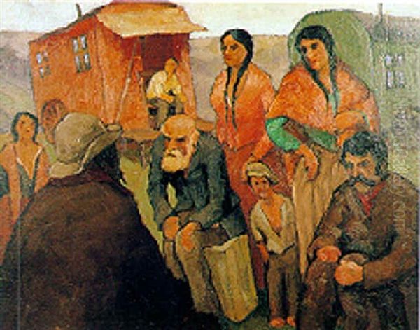 Romanichels Au Repos Oil Painting by Lucien Leclercq