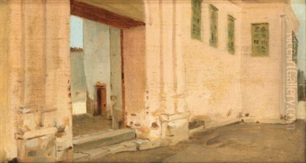 Quatre Vues D'egypte: La Maison Du Cheik (+ 3 Others, Studies; 4 Works) Oil Painting by Jean Jules Antoine Lecomte du Nouy