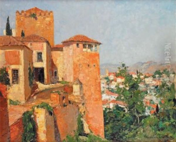 Chateau En Provence Oil Painting by Paul Emile Lecomte