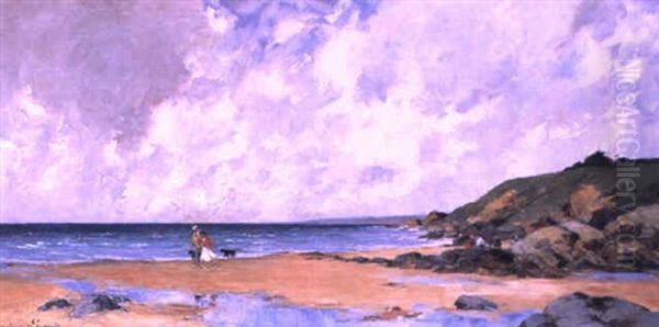 La Plage Oil Painting by Paul Emile Lecomte