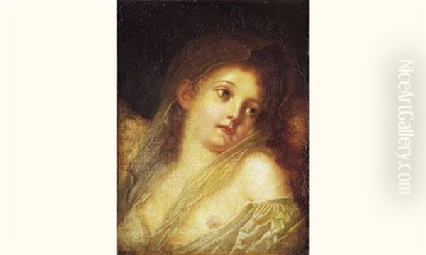 Jeune Fille Pensive Oil Painting by Jeanne-Philiberte Ledoux