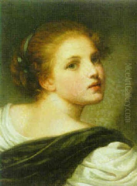 Portrait Of A Young Girl Oil Painting by Jeanne-Philiberte Ledoux