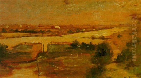 Quebec River Landscape Oil Painting by Ozias Leduc