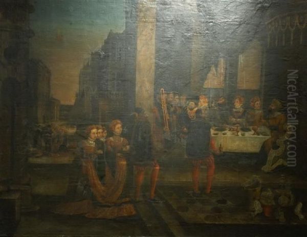 Salome Und Die Enthauptung Von Johannes Demtaufer Oil Painting by Gentile Bellini