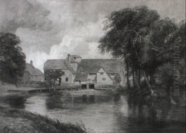 A Mill Pool Oil Painting by Frederick Richard Lee, R.A.