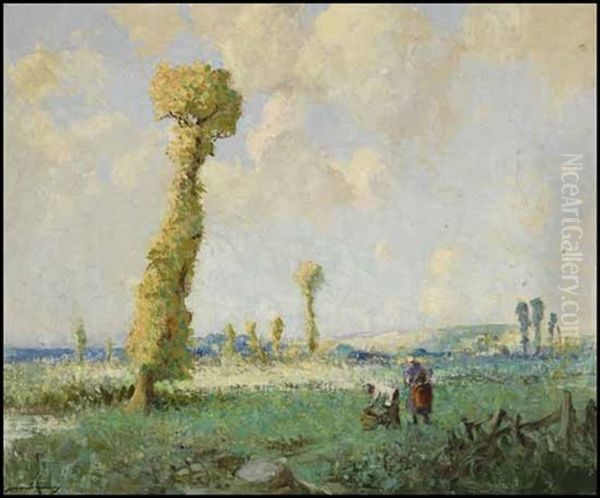 A Normandy Landscape Oil Painting by William Lee-Hankey