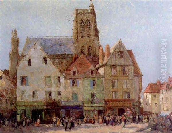View Of A Town Oil Painting by William Lee-Hankey