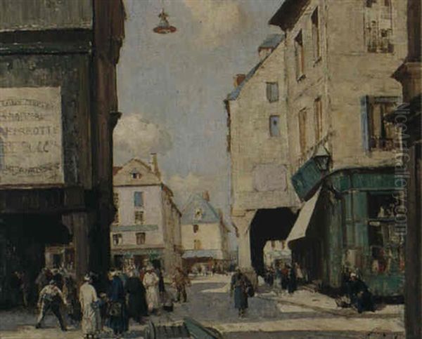 The Market, Dinant, Brittany Oil Painting by William Lee-Hankey