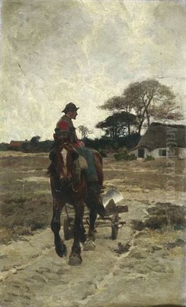 Auf Dem Weg Zum Felde Oil Painting by Frans Van Leemputten