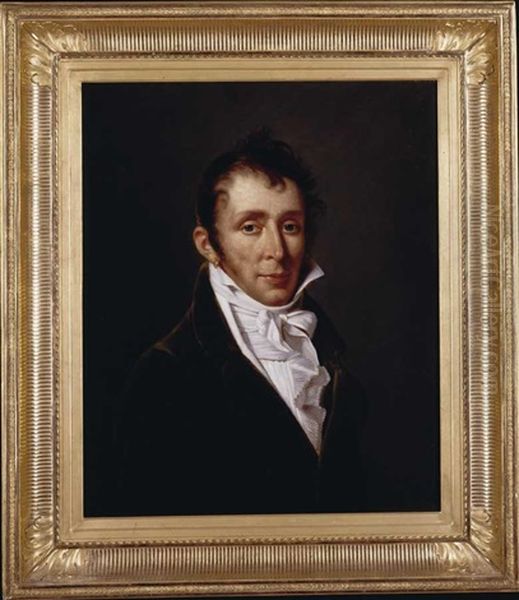 Portrait Of Antoine-charles- Horace, Called Carle Vernet With An Earring Oil Painting by Robert Jacques Francois Faust Lefevre