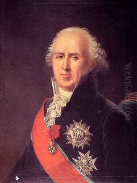 Portrait De Charles Francois Le Brun, Duc De Plaisance Oil Painting by Robert Jacques Francois Faust Lefevre