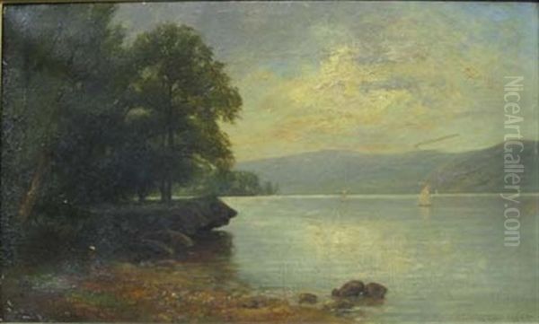 At **** Et Bay Row Lake George Oil Painting by Nikolay Tysland Leganger