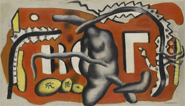 Nature Morte (composition En Rouge) Oil Painting by Fernand Leger