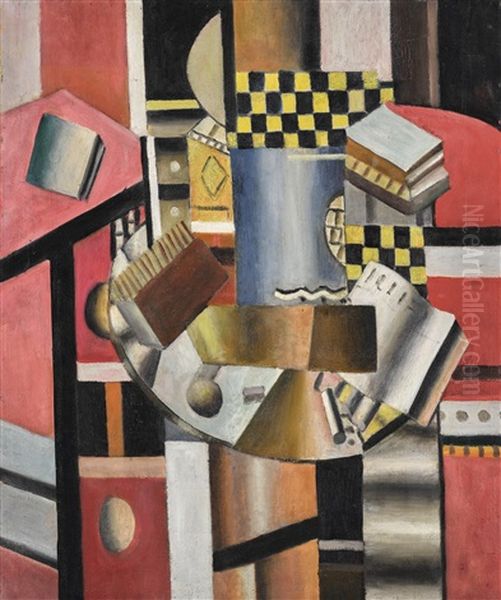 Le Damier Jaune Oil Painting by Fernand Leger