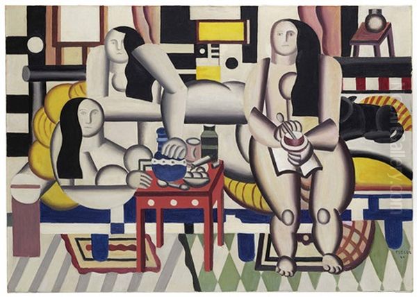 Le Grand Dejeuner Oil Painting by Fernand Leger