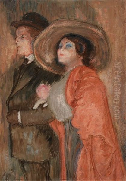 En Promenade Oil Painting by Louis Auguste Mathieu Legrand