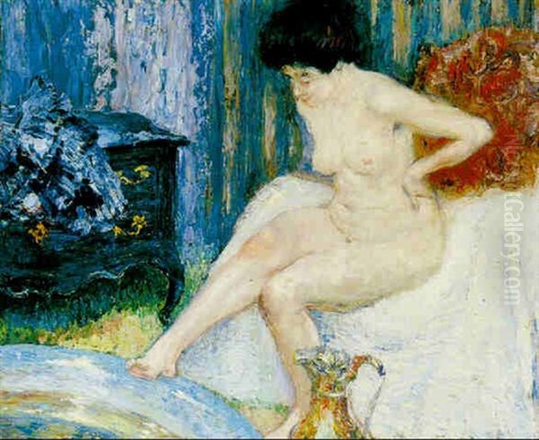 Badet Oil Painting by Louis Legrand