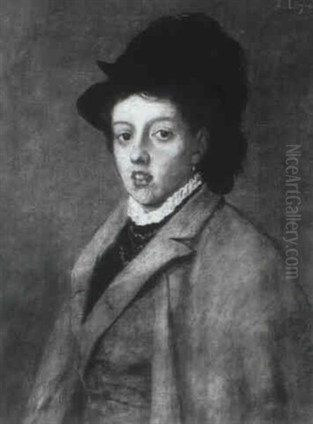 Portrait Of Miss Amy Graham Oil Painting by Alphonse Legros