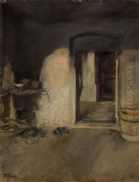 Kucheninterieur Oil Painting by Wilhelm Maria Hubertus Leibl