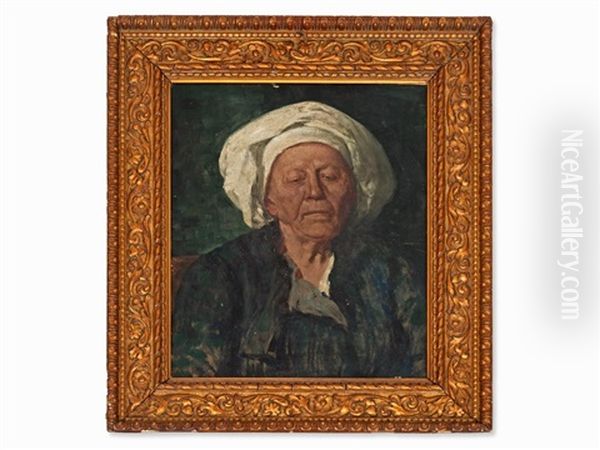 Portrait Of A Peasant Woman Oil Painting by Wilhelm Maria Hubertus Leibl