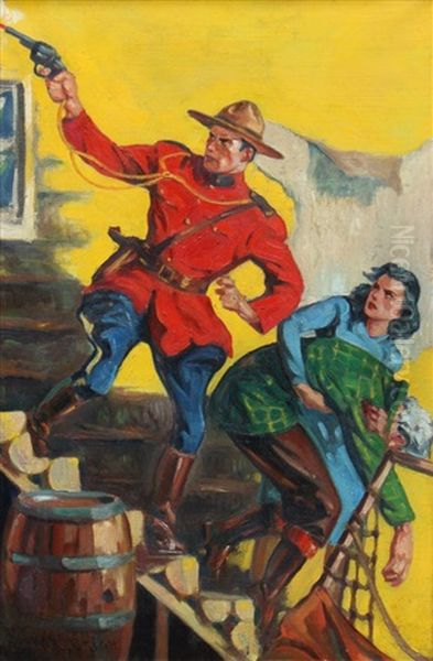 A Stream With Haystacks And Farm Buildings Beyond Oil Painting by William Robinson Leigh