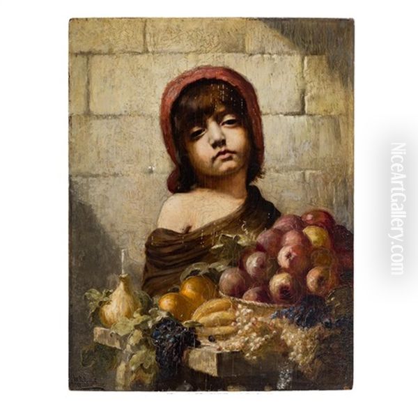 Gypsy Girl With Fruit Oil Painting by William Robinson Leigh