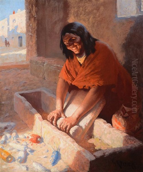 Hopi Woman Oil Painting by William Robinson Leigh