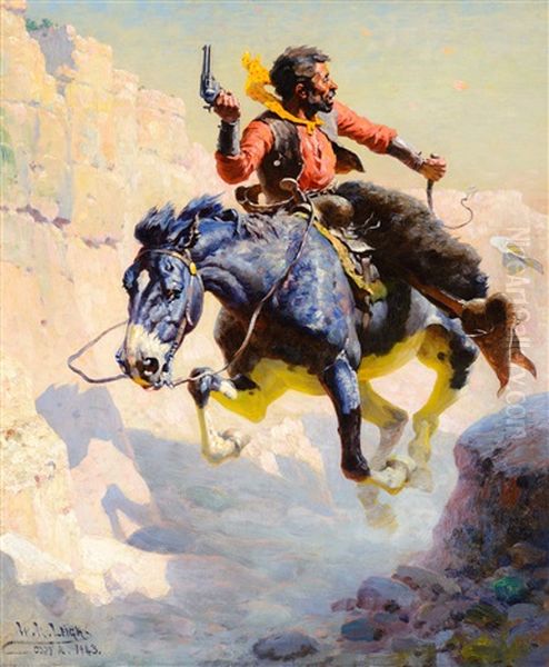 Dodging Lead Oil Painting by William Robinson Leigh