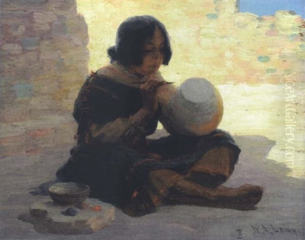 Indian Pottery Oil Painting by William Robinson Leigh
