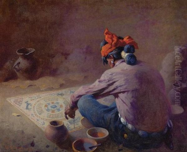 The Sand Painter Oil Painting by William Robinson Leigh