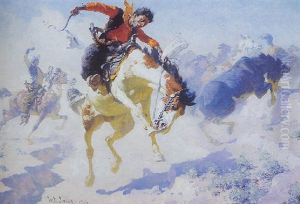 Bronco Buster Oil Painting by William Robinson Leigh