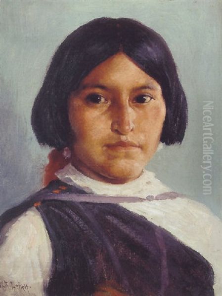 Hopi Woman Oil Painting by William Robinson Leigh
