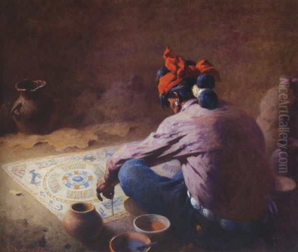 The Sand Painter Oil Painting by William Robinson Leigh