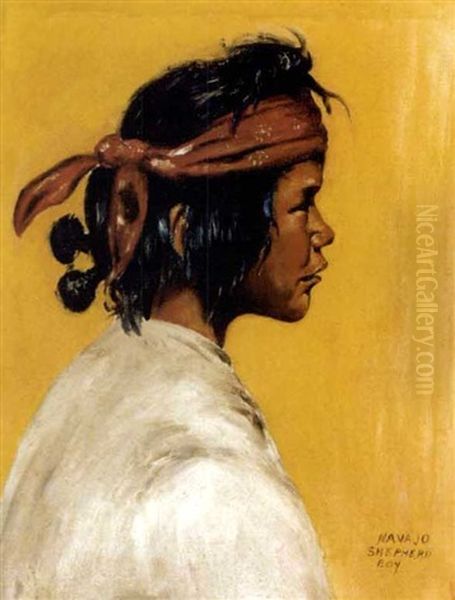 Navajo Shepherd Boy Oil Painting by William Robinson Leigh