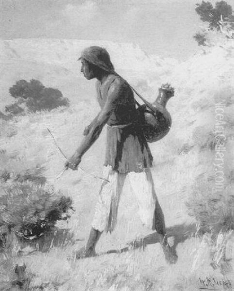 Indian Boy Hunting Oil Painting by William Robinson Leigh