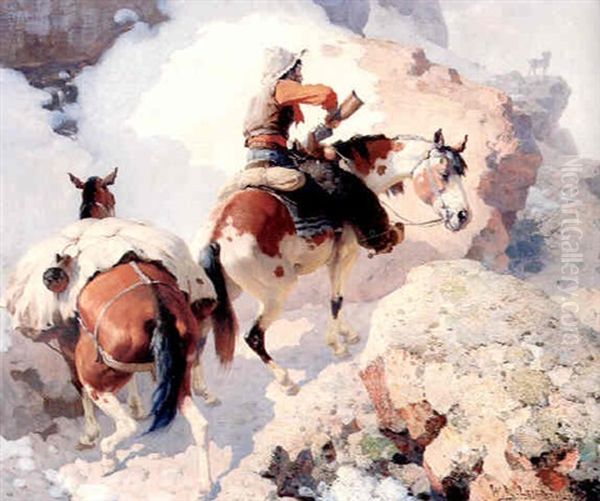 Wyoming Sheep Hunter Oil Painting by William Robinson Leigh