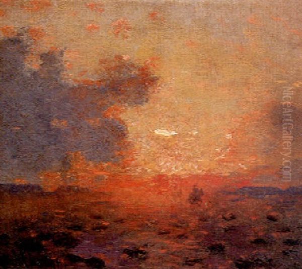 Moonlit Over The Badlands Oil Painting by William Robinson Leigh