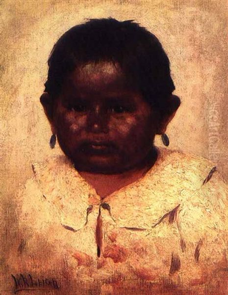 Indian Head - Child (study No. 12) Oil Painting by William Robinson Leigh