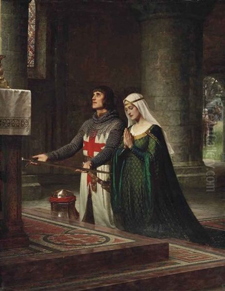 The Dedication Oil Painting by Edmund Blair Blair Leighton