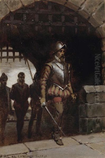 John Langham Being Led To The Tower (sketch) Oil Painting by Edmund Blair Blair Leighton