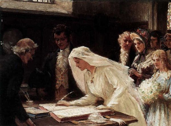 The Wedding Register Oil Painting by Edmund Blair Leighton