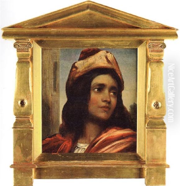 The Musician In The Cimabue Oil Painting by Lord Frederic Leighton