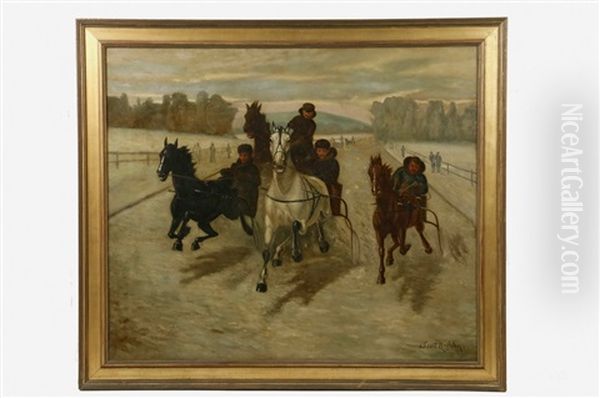 The Vanderbilt Family Racing Horses And Sleighs Oil Painting by Scott Leighton